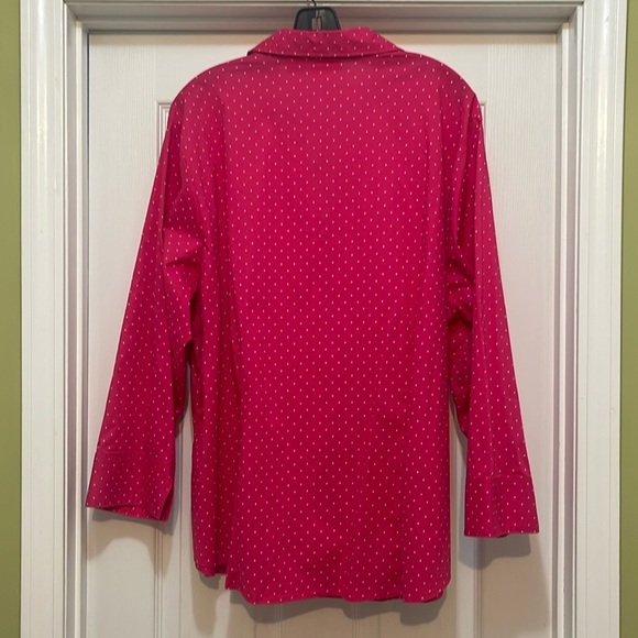 Riders by Lee - pink & white polka dot button up shirt - size 3X - Picture 2 of 5